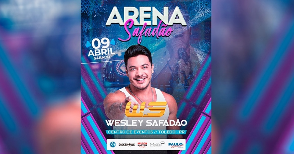 Toledo News sorteia ingressos para os shows de Wesley Safadão e Roupa Nova,  que acontecem neste mês em Toledo